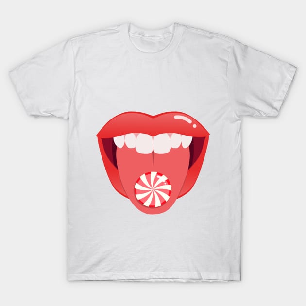 Mouth showing tongue T-Shirt by Elysart